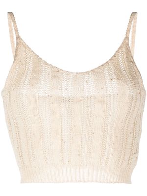 Peserico open-knit cropped vest - Neutrals