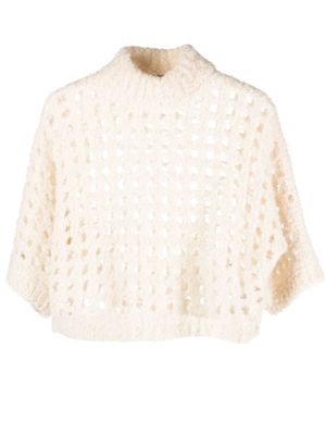 Peserico open-knit lurex jumper - White