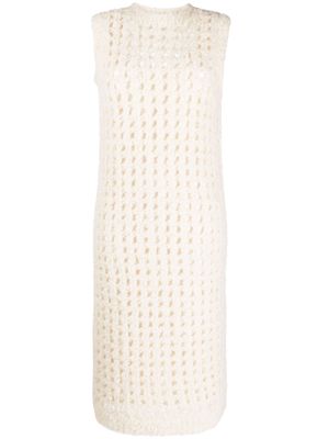 Peserico open-knit sleeveless midi dress - Neutrals