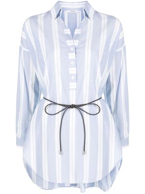 Peserico oversized stripe-print shirt - Blue