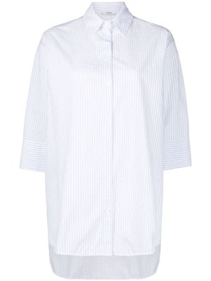 Peserico oversized striped cotton shirt - White