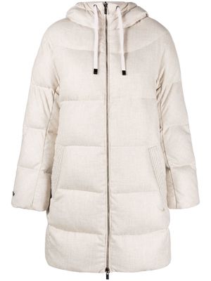 Peserico padded hooded zip-up coat - Neutrals