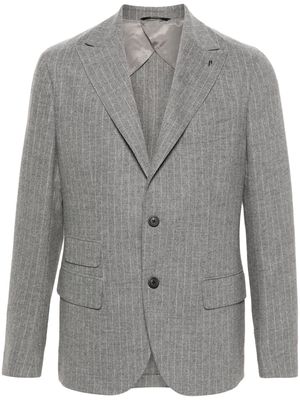 Peserico pinstripe-pattern single-breasted blazer - Grey