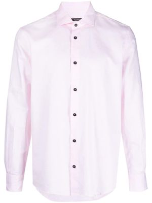 Peserico plain cotton-linen shirt - Pink