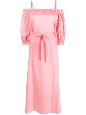 Peserico pleat-detail belted maxi dress - Pink