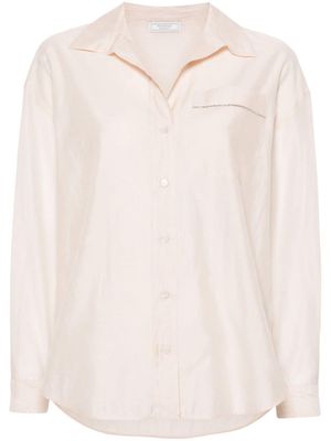 Peserico pleat-detail organza shirt - Neutrals