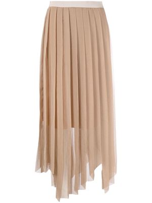Peserico pleated asymmetric skirt - Neutrals