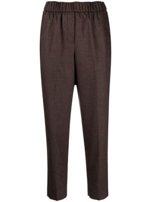 Peserico pleated cropped trousers - Brown
