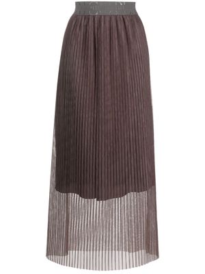 Peserico pleated plissé maxi skirt - Brown