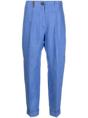 Peserico pressed-crease tailored pants - Blue