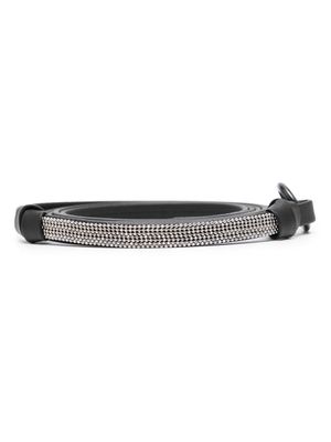 Peserico Punto Luce-embellished leather belt - Black