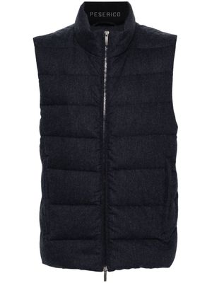 Peserico quilted flannel gilet - Blue