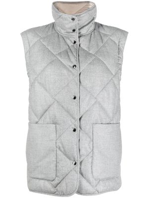 Peserico quilted high-neck gilet - Grey