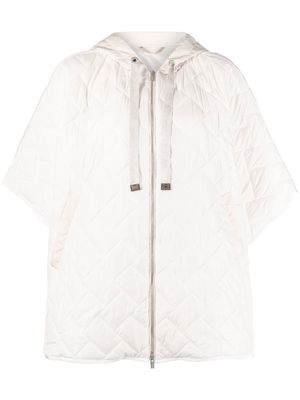 Peserico quilted short-sleeved hooded coat - White