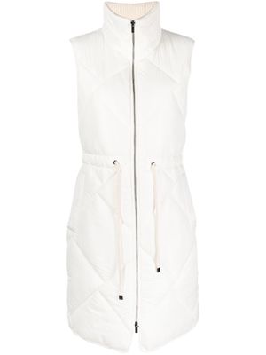 Peserico quilted zip-up gilet - White