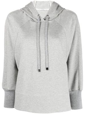 Peserico raglan-sleeve drawstring hoodie - Grey