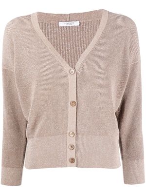 Peserico ribbed button-up cardigan - Brown