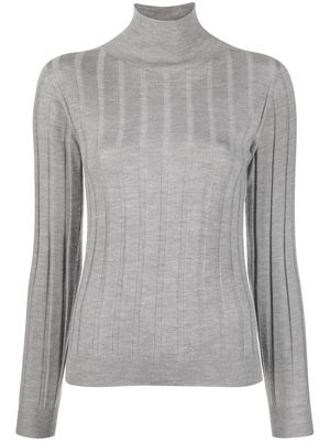 Peserico ribbed high-neck knitted top - Grey