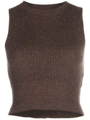 Peserico ribbed-knit sleeveless top - Brown
