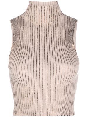 Peserico ribbed-knit sleeveless top - Neutrals