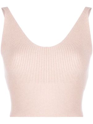Peserico ribbed-knit U-neck tank top - Pink