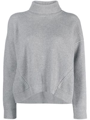Peserico roll-neck silk-wool blend jumper - Grey