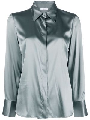 Peserico satin-finish spread-collar shirt - Grey