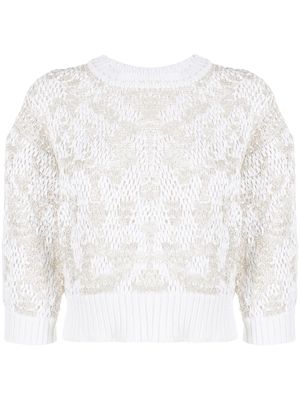 Peserico semi-sheer knitted jumper - White