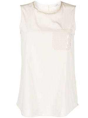 Peserico sequin-detail sleeveless blouse - Neutrals