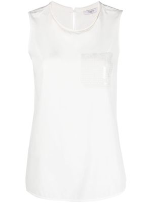 Peserico sequin-detail sleeveless blouse - White