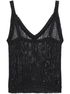Peserico sequin-detailing knitted top - Blue