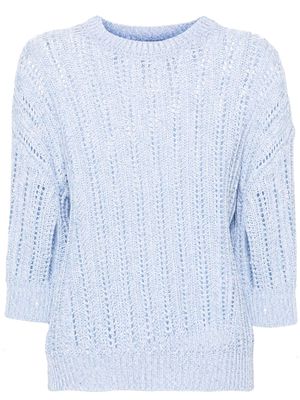 Peserico sequin-embellished knit jumper - Blue
