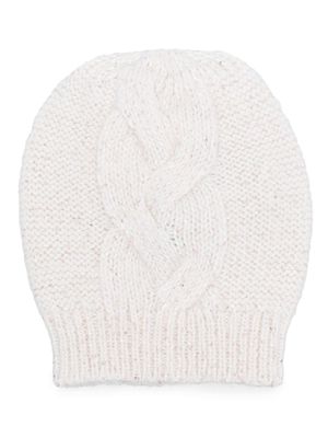 Peserico sequin-embellished knitted beanie - White