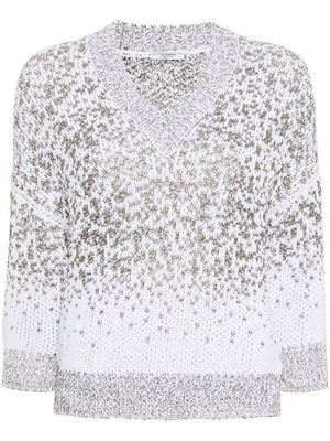 Peserico sequin-embellished knitted jumper - Green