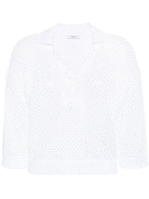 Peserico sequin-embellished knitted jumper - White