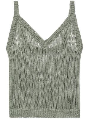 Peserico sequin-embellished knitted top - Green