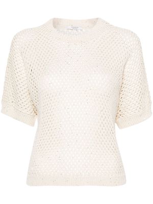 Peserico sequinned open-knit jumper - Neutrals