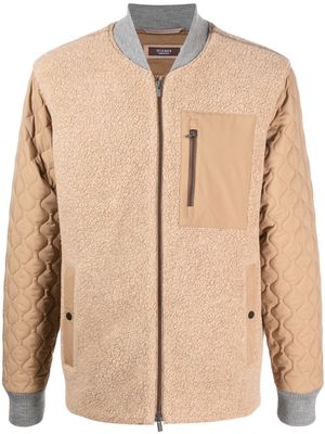 Peserico shearling zipped jacket - Neutrals