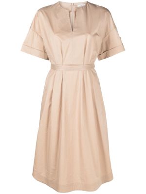Peserico short-sleeve cotton midi dress - Neutrals