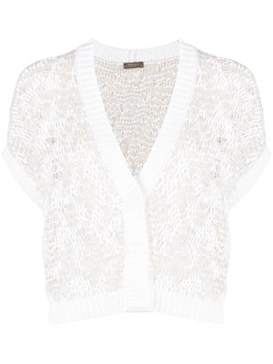 Peserico short-sleeve knitted cardigan - White