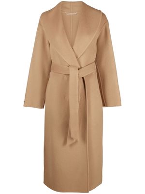 Peserico single-breasted tied-waist coat - Neutrals