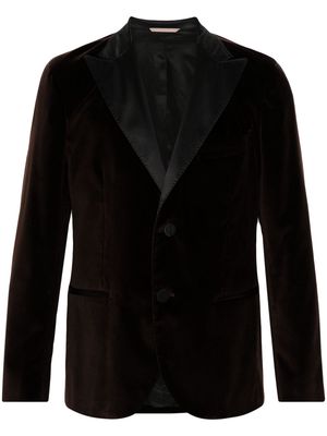 Peserico single-breasted velvet blazer - Black