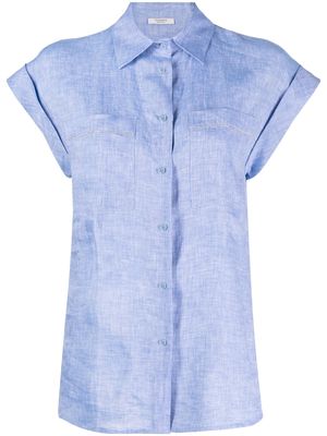 Peserico sleeveless linen shirt - Blue