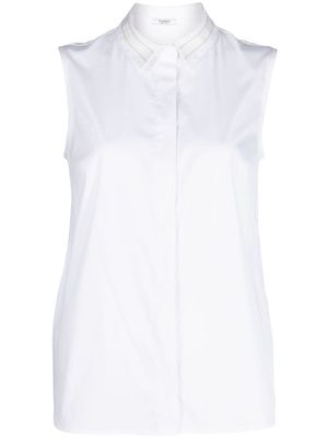 Peserico sleeveless poplin shirt - White