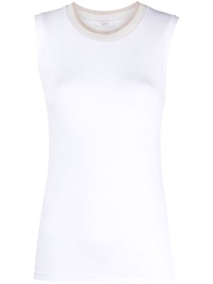 Peserico sleeveless stretch-cotton T-shirt - White