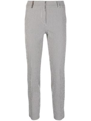 Peserico slim-cut stripe-print trousers - Grey