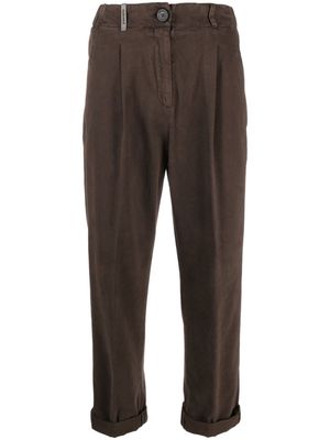 Peserico slim-cut tapered-leg trousers - Brown