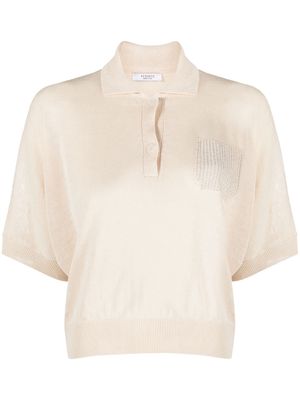 Peserico slouchy knit polo top - Neutrals