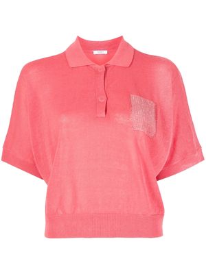 Peserico slouchy knit polo top - Pink