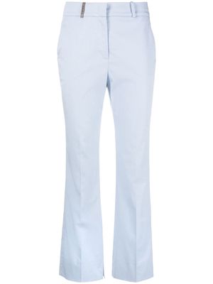 Peserico straight-leg cropped trousers - Blue